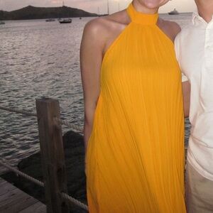 Zara orange high low dress